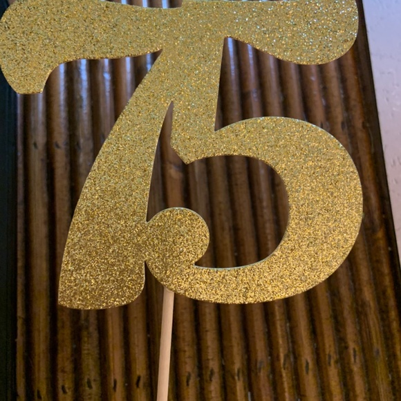 Number 75 Gold Centerpiece Sticks - 75th Birthday Party Decor - Picture 5 of 7